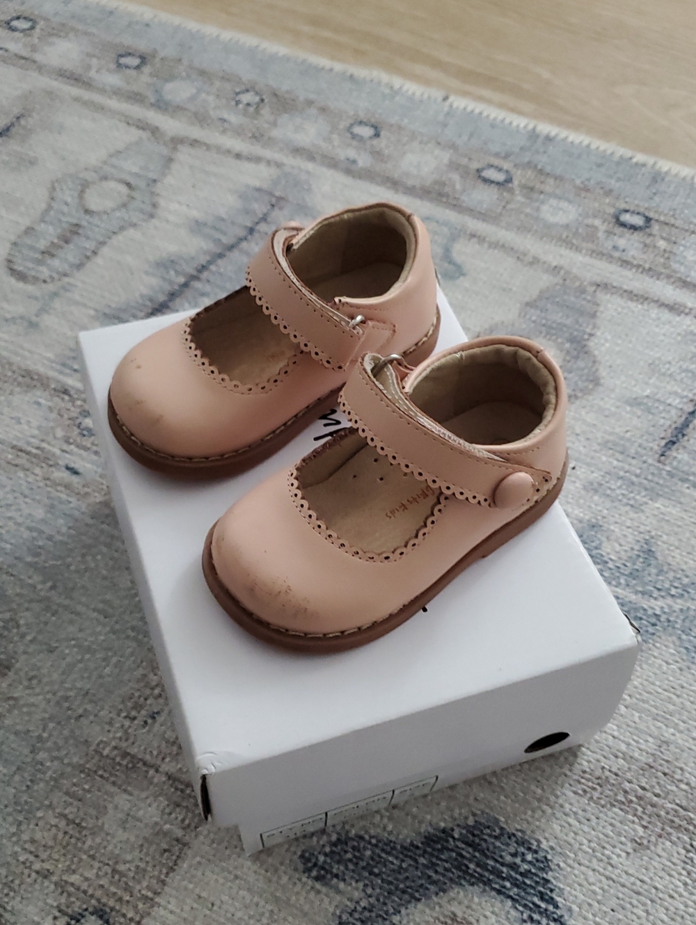 Shrimp & Grits Kids Baby Girls Pink Mary Jane Leather Shoes Sz5